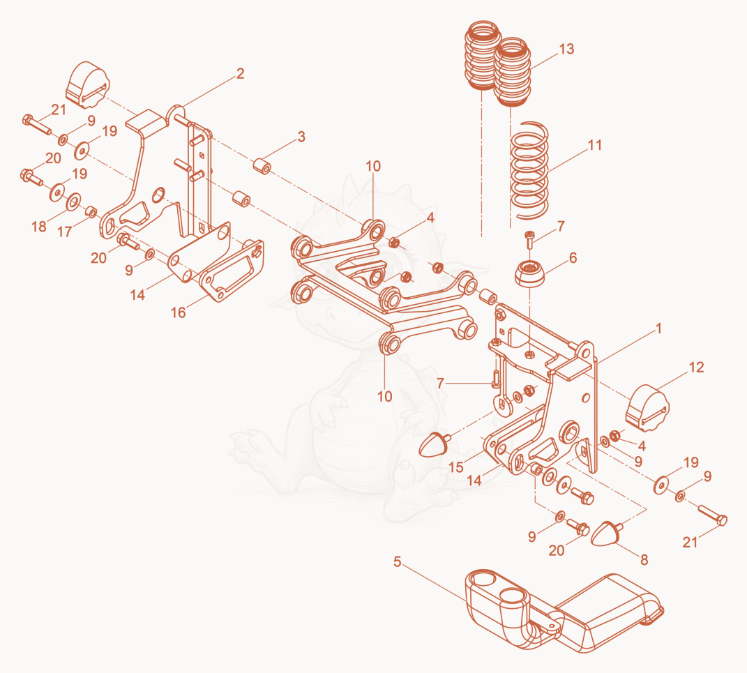 Exploded parts diagram of the parallel guide cpl. of a Wacker Neuson AS50E, with numbered balloons