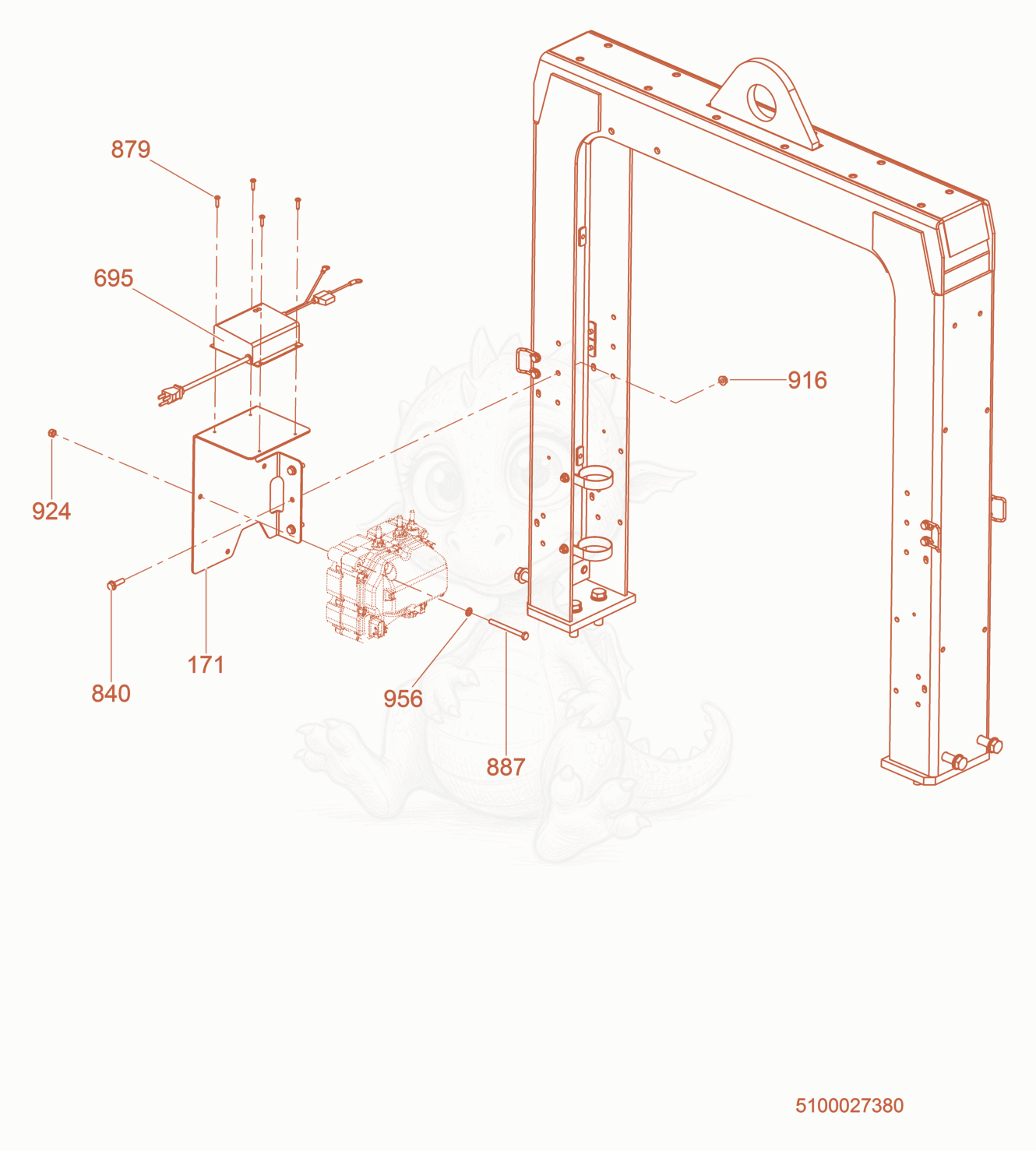Exploded parts diagram of the Option- Battery Charger of a Wacker Neuson G130, with numbered balloons