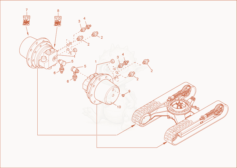 Exploded parts diagram of the drive unit of a Wacker Neuson 5001RDV, with numbered balloons
