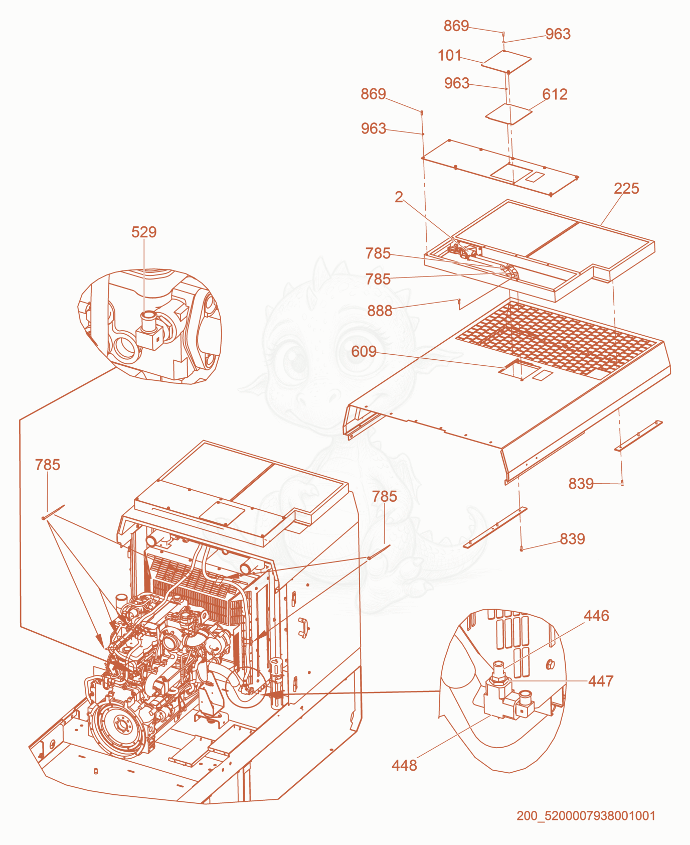 Exploded parts diagram of the Option - Shutter of a Wacker Neuson G150, with numbered balloons