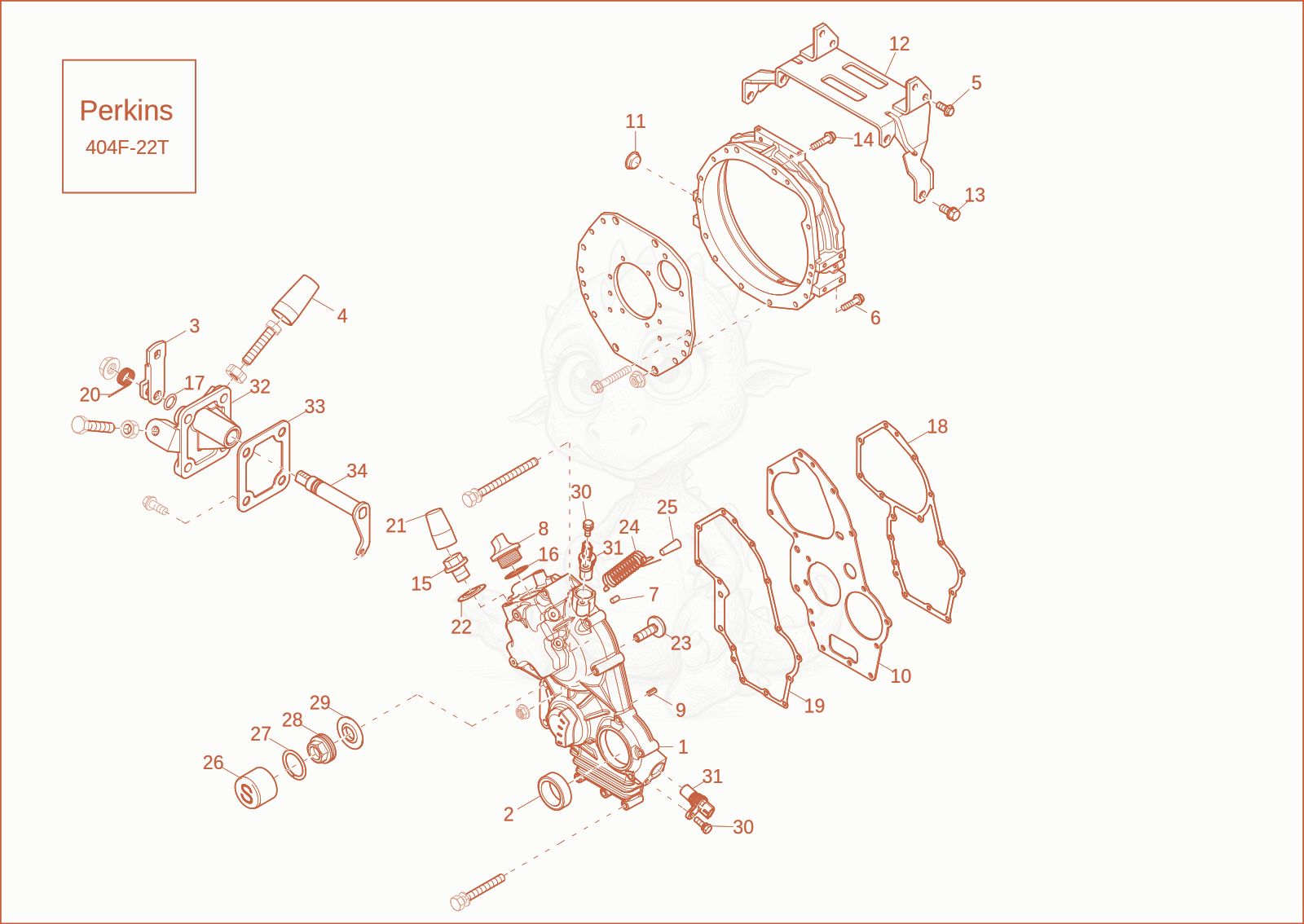Exploded parts diagram of the seal crankshaft of a Wacker Neuson EZ53, with numbered balloons