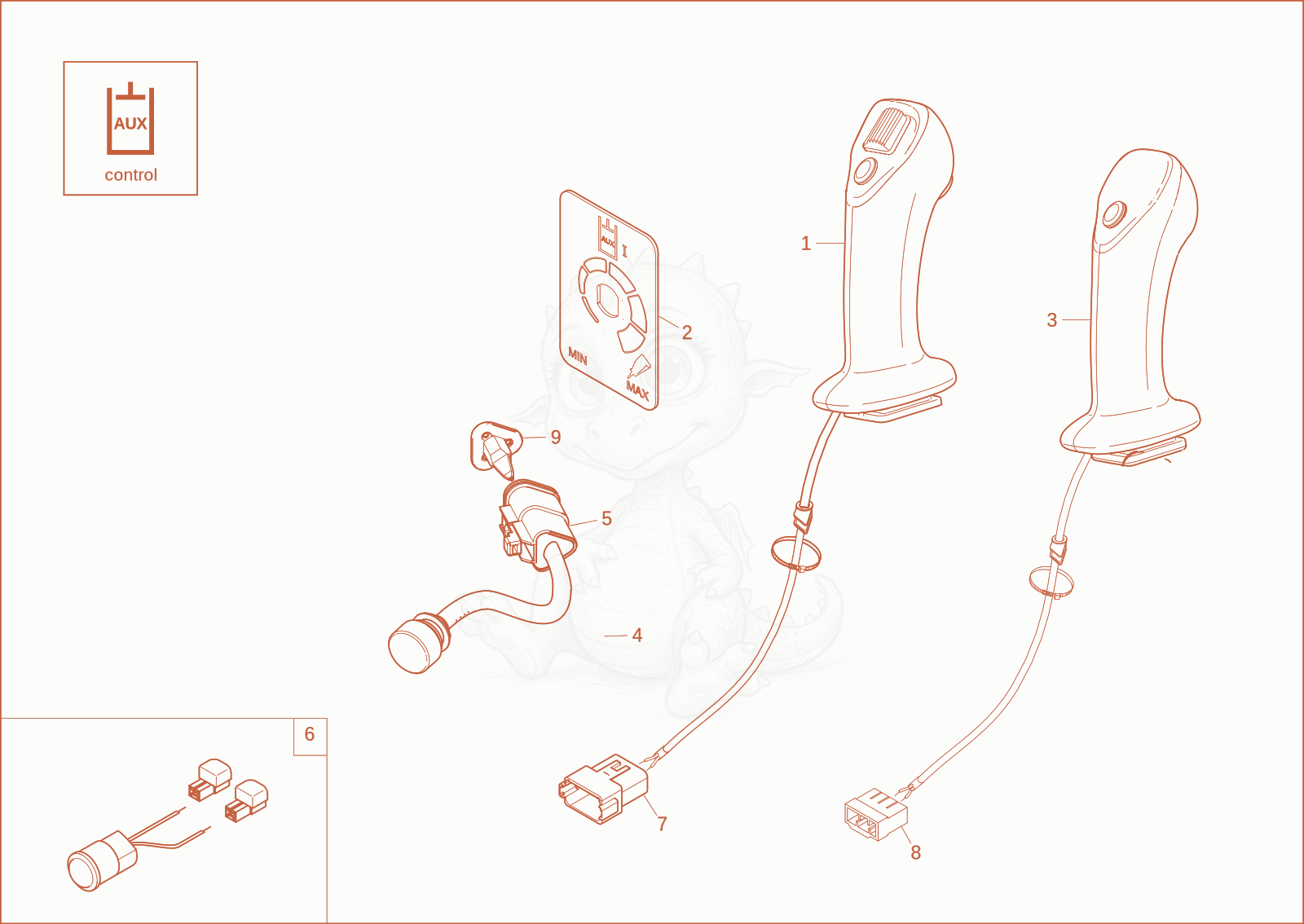 Exploded parts diagram of the JOYSTICK (OPTION) of a Wacker Neuson ET18, with numbered balloons