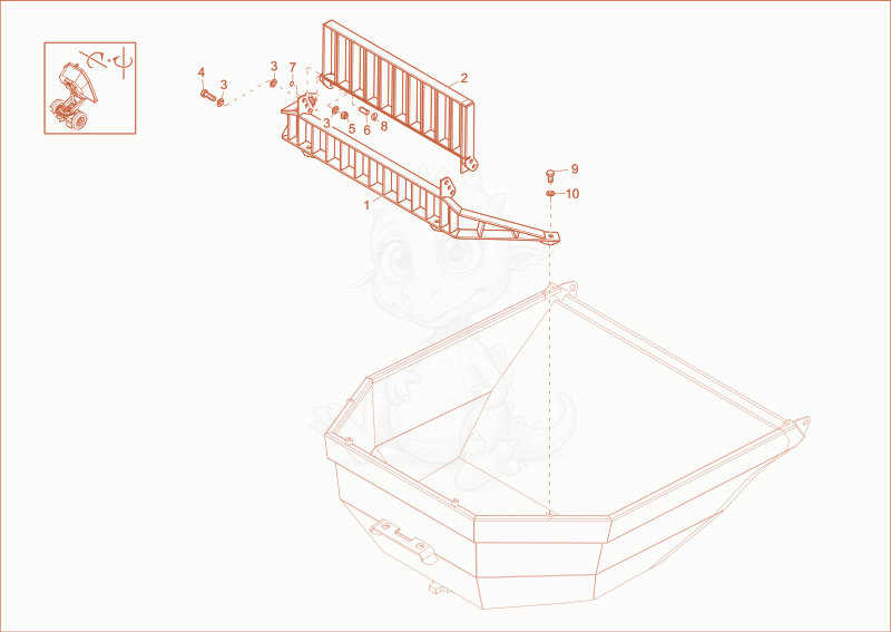 Exploded parts diagram of the protecting screen (Option) of a Wacker Neuson DW60, with numbered balloons
