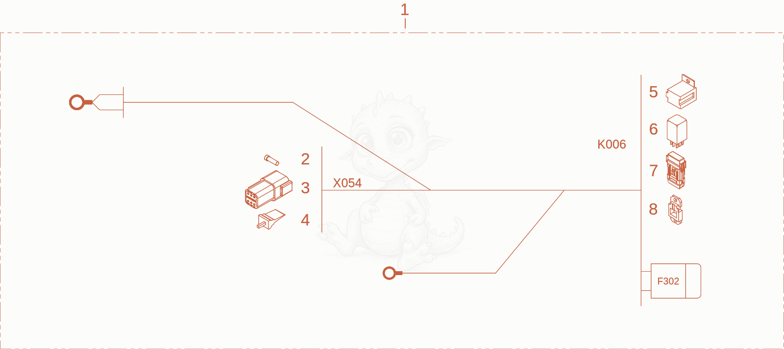 Exploded parts diagram of the wiring harness of a Wacker Neuson WL36CANOPY, with numbered balloons