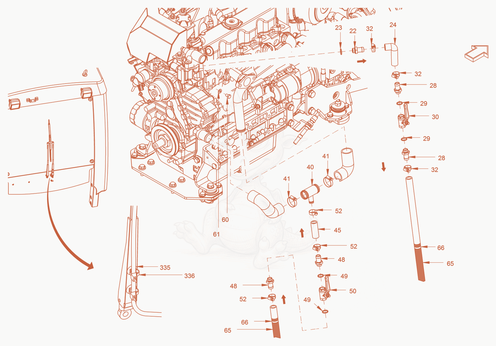 Exploded parts diagram of the Cabin-Heating of a Wacker Neuson RD40-130C, with numbered balloons