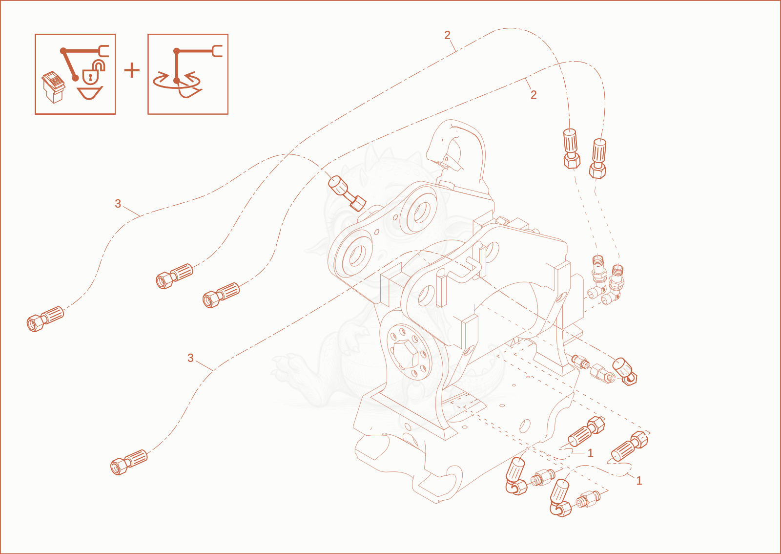 Despiece del Powertilt Installation Easy Lock (Option de una máquina Wacker Neuson EZ17E, con globos numerados