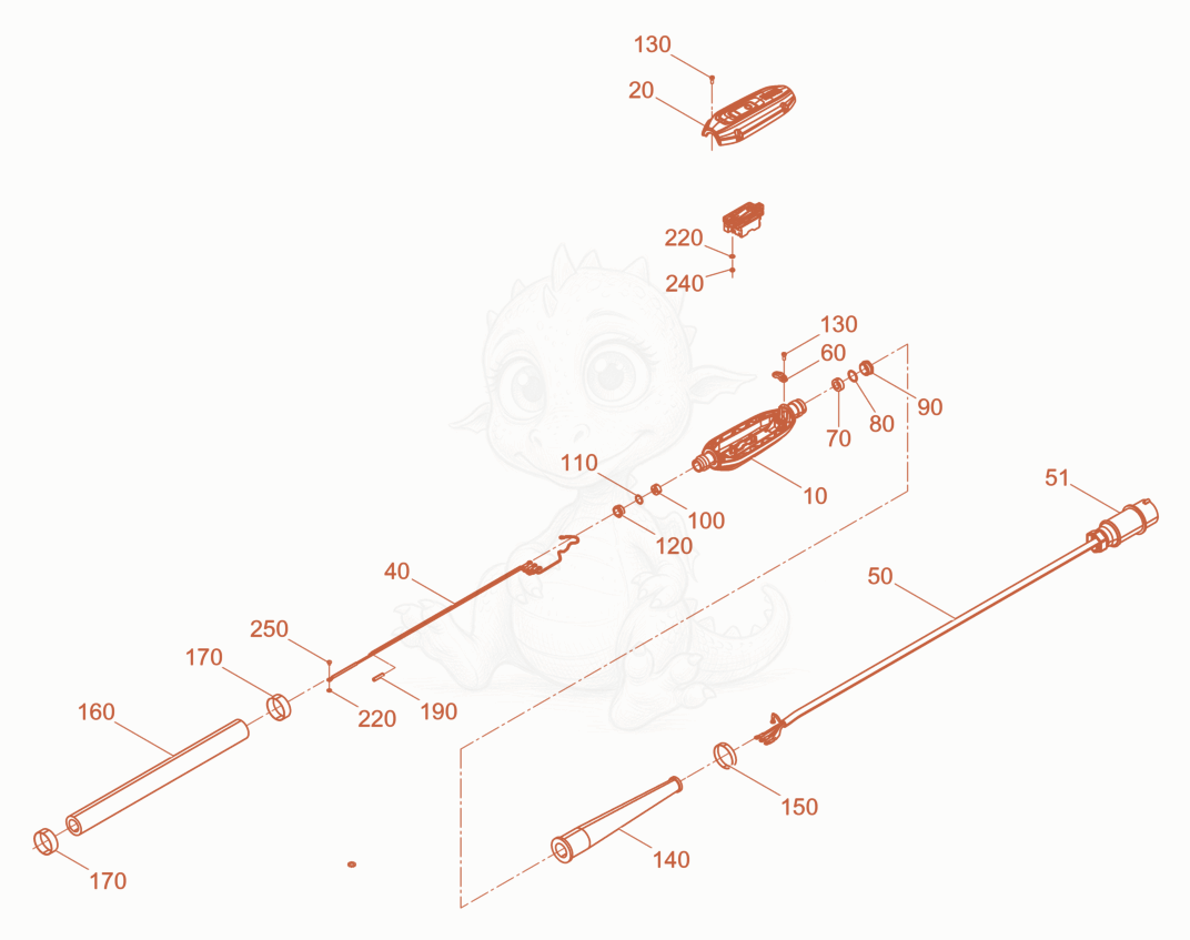 Exploded parts diagram of the Hose Connection cpl. of a Wacker Neuson IREN58/250/18, with numbered balloons