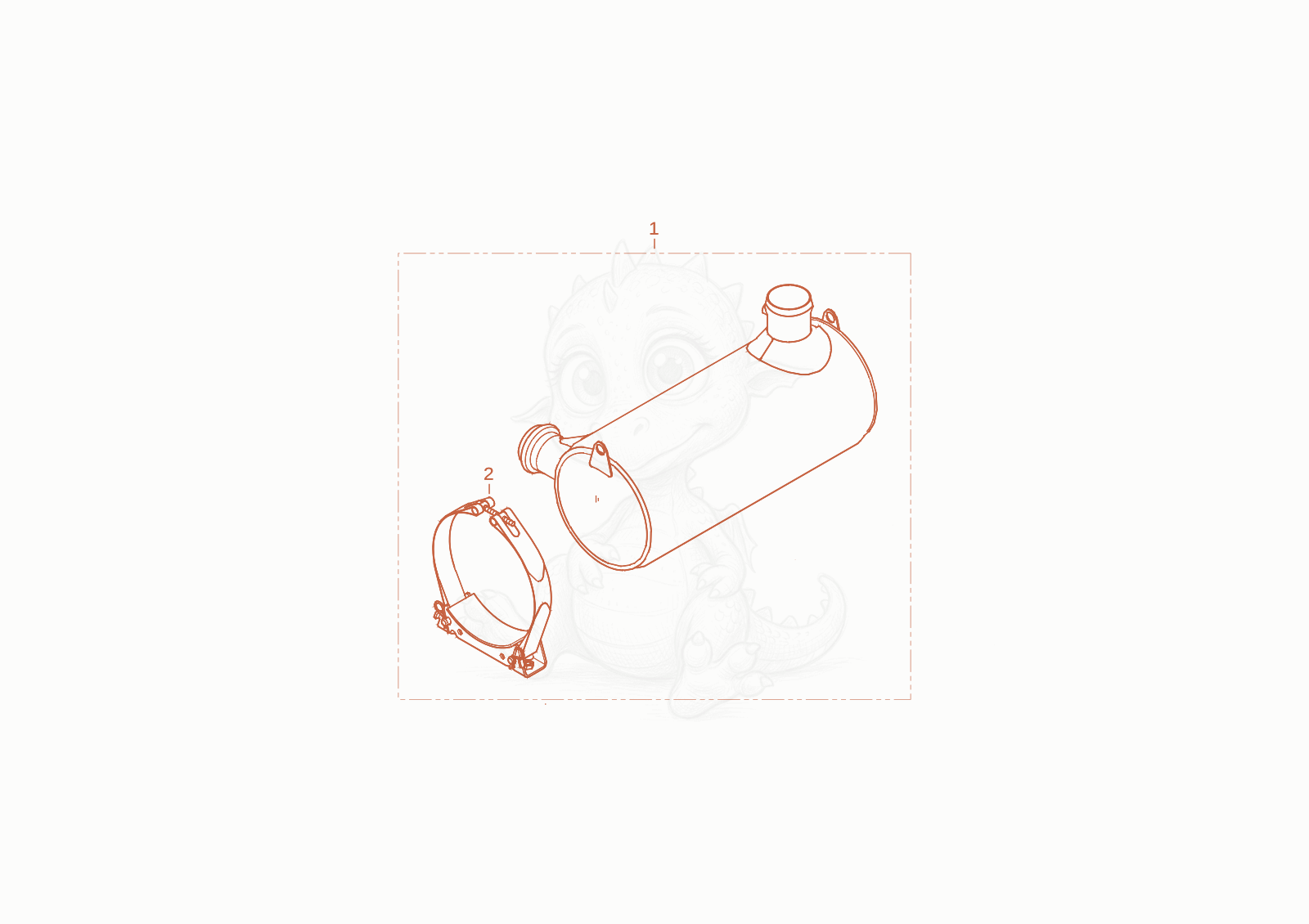 Exploded parts diagram of the soot filter of a Wacker Neuson WL70T4F, with numbered balloons