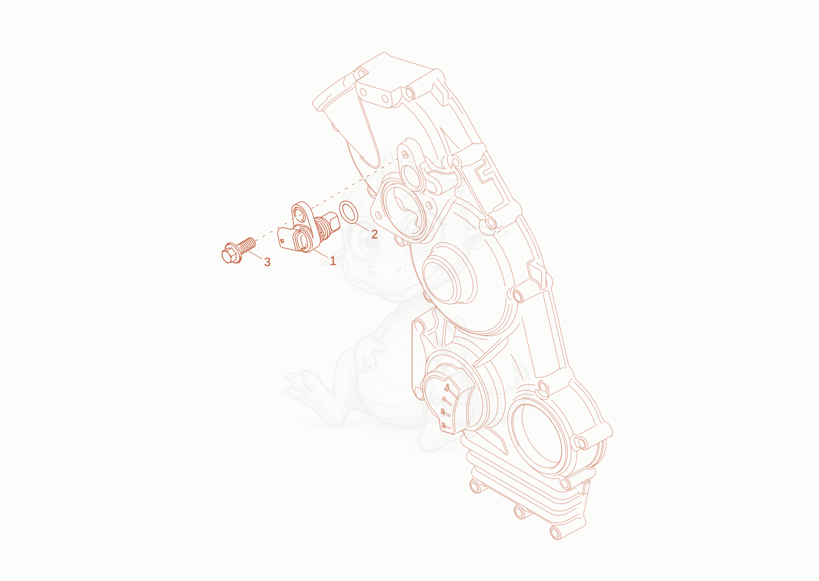 Exploded parts diagram of the Speed sensor of a Wacker Neuson DV45, with numbered balloons