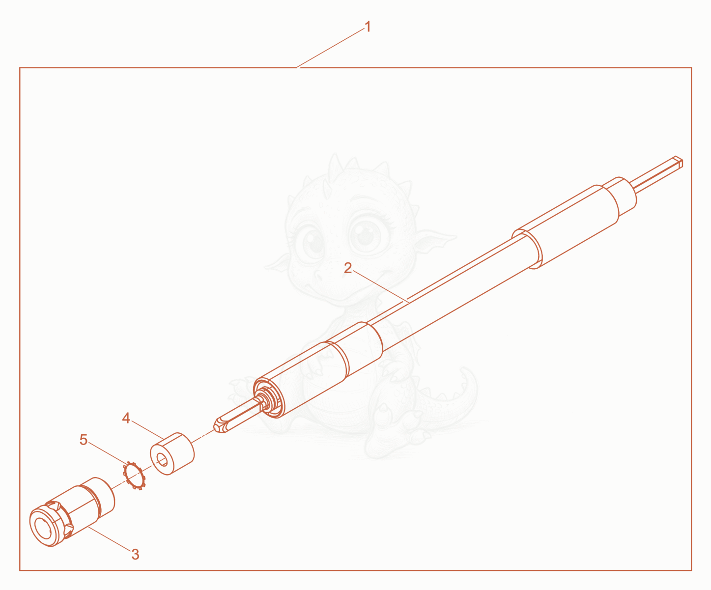 Exploded parts diagram of the Flex Shafts SM 1S of a Wacker Neuson A5000/160ISO, with numbered balloons