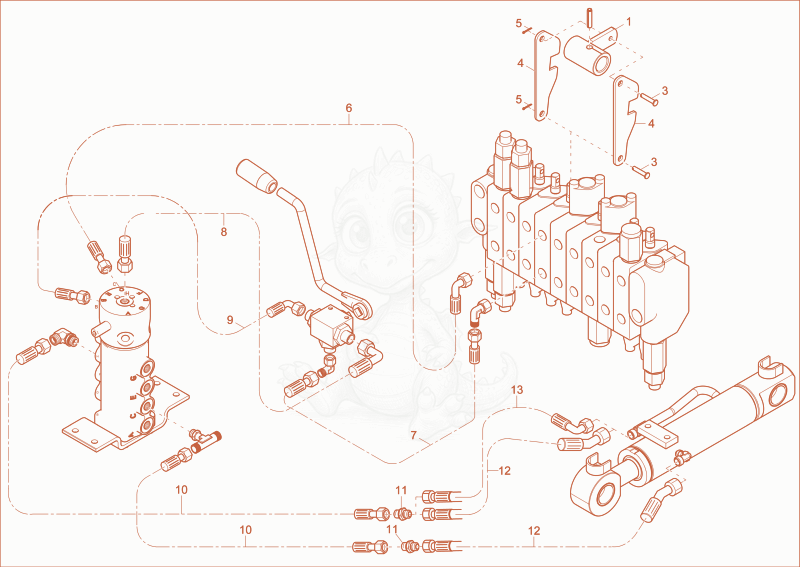 Exploded parts diagram of the DOZER BLADE OPERATION of a Wacker Neuson 803, with numbered balloons