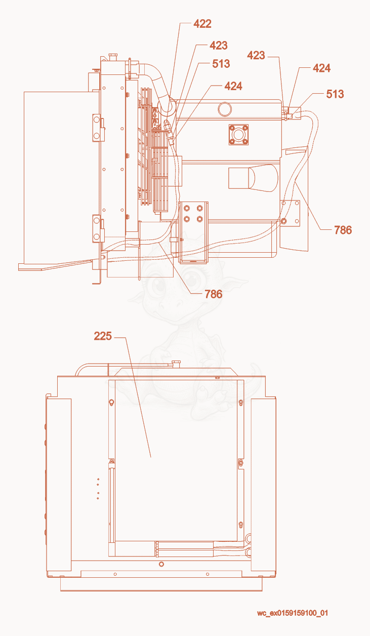 Exploded parts diagram of the Radiator Shutter of a Wacker Neuson G25, with numbered balloons