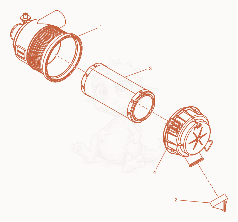 Exploded parts diagram of the Air Filter Assembly of a Wacker Neuson G25, with numbered balloons
