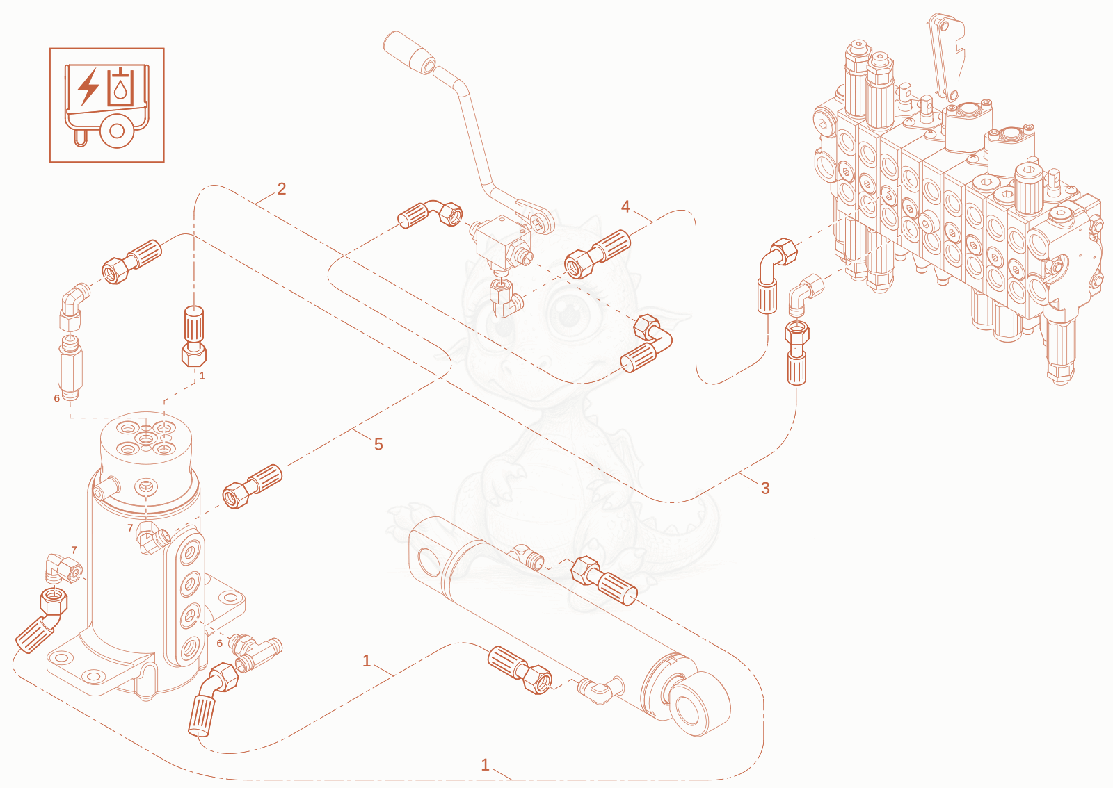 Exploded parts diagram of the TELESCOPIC CYLINDER OPERATION (Option) of a Wacker Neuson 803-2, with numbered balloons
