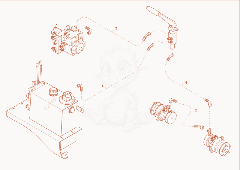 Exploded parts diagram of the INSTALLATION HAND BRAKE of a Wacker Neuson 1001, with numbered balloons