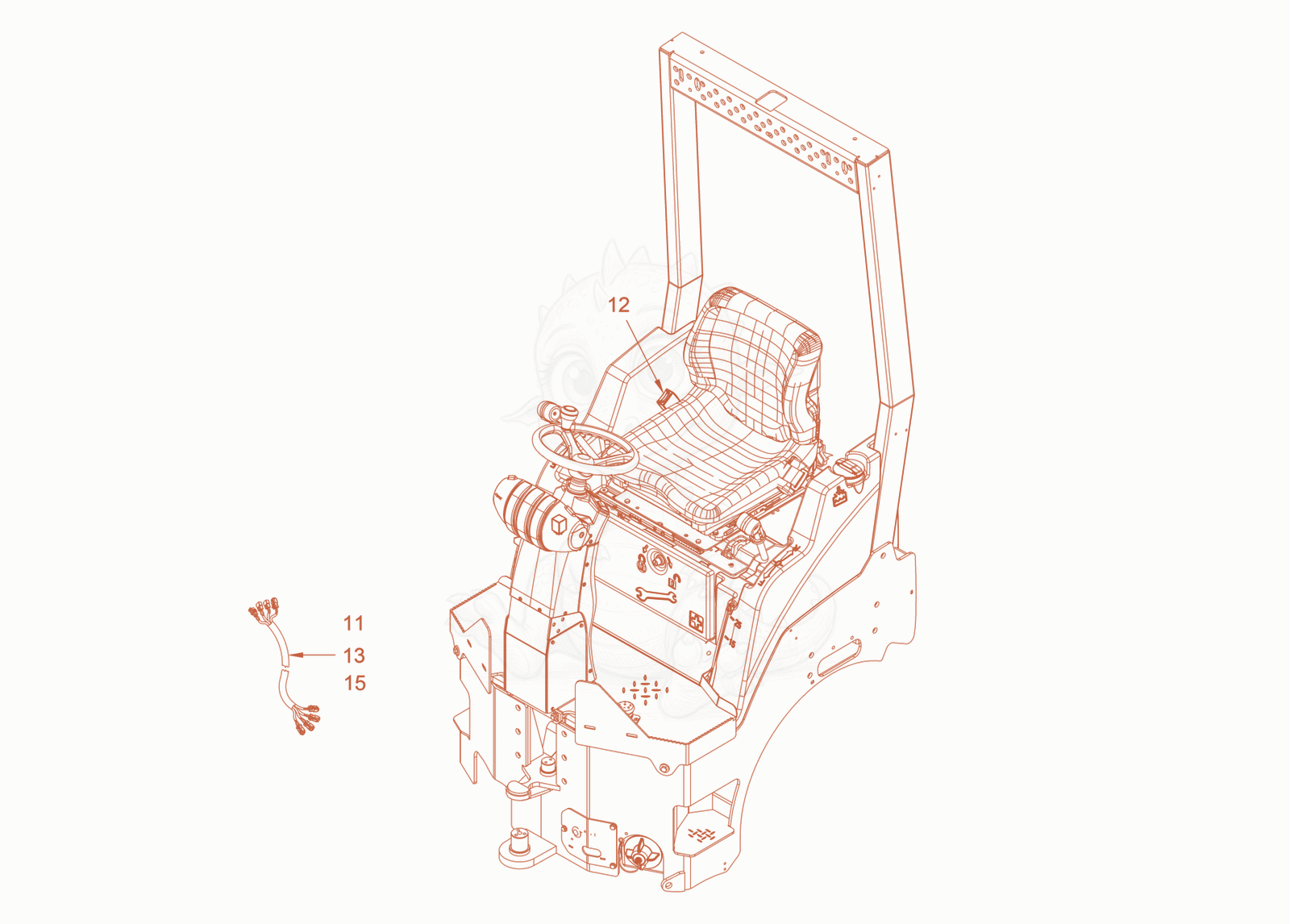 Exploded parts diagram of the homologation of a Wacker Neuson RD18-100.3, with numbered balloons