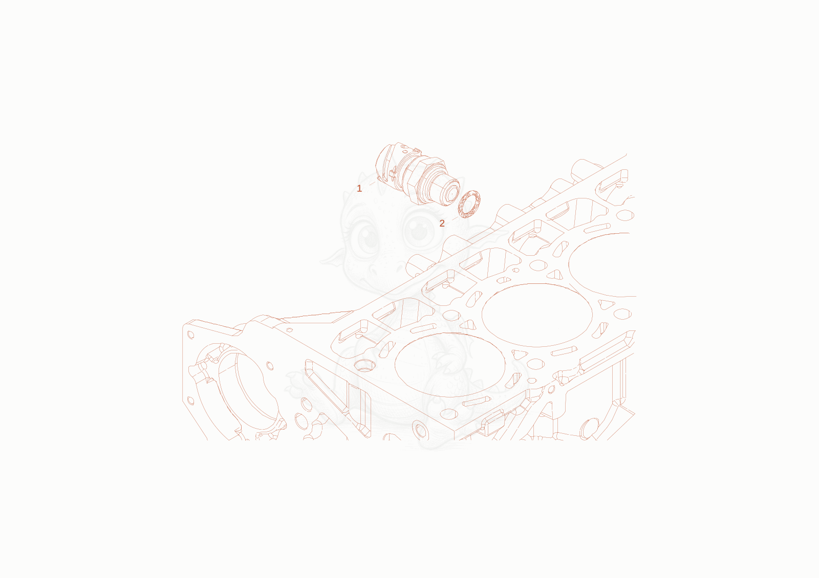 Exploded parts diagram of the oil pressure switch of a Wacker Neuson WL52, with numbered balloons