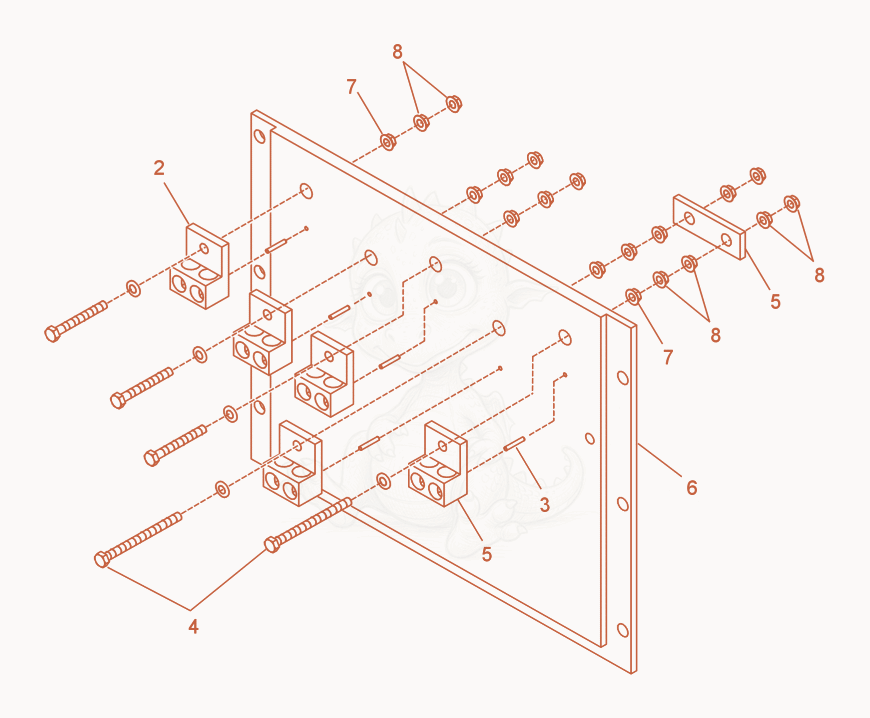 Exploded parts diagram of the Lug Plate cpl. of a Wacker Neuson G125, with numbered balloons