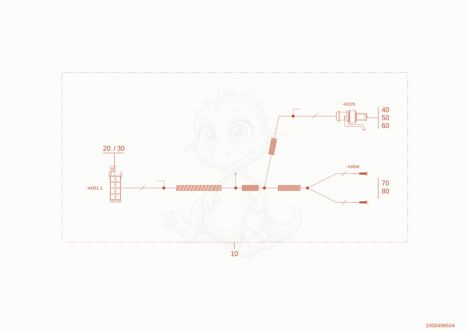 Despiece del wiring harness radio de una máquina Wacker Neuson WL20E(A09-01), con globos numerados