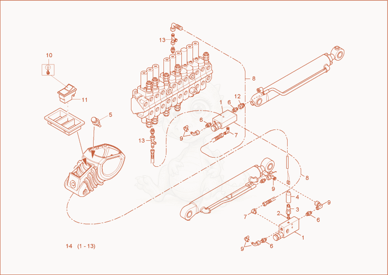 Exploded parts diagram of the overload warning f of a Wacker Neuson 2902RDFORCE, with numbered balloons