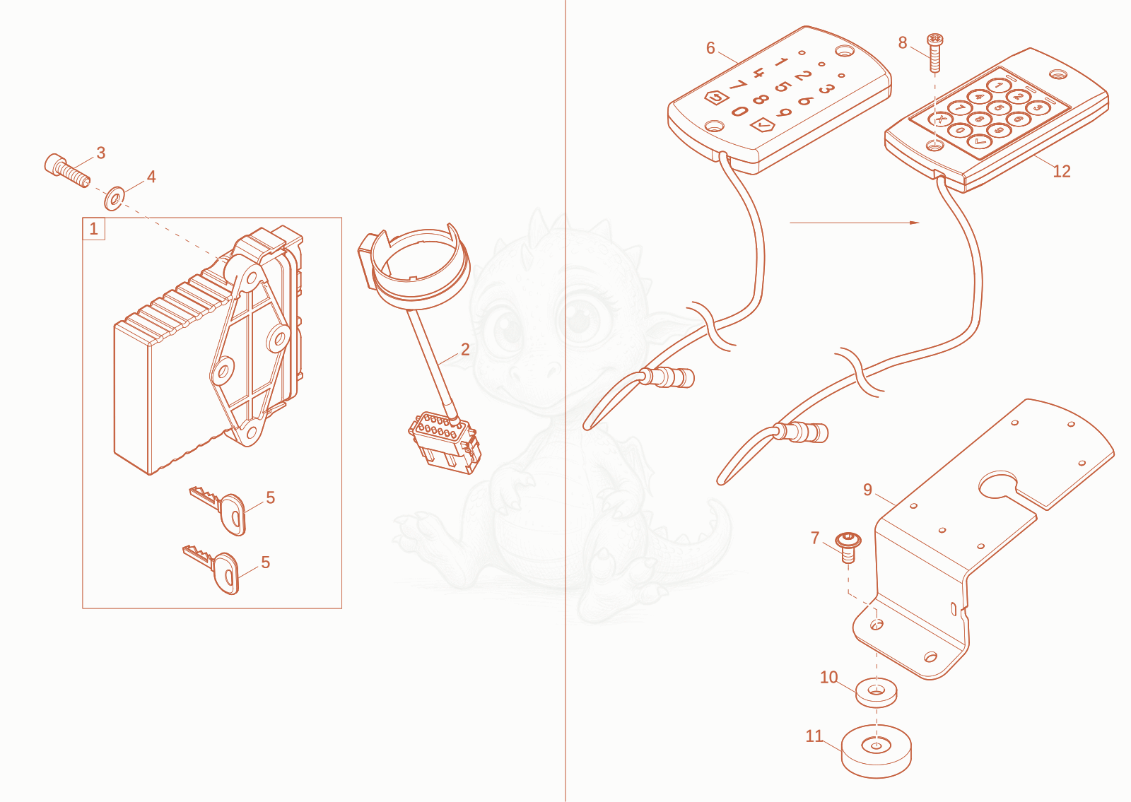 Exploded parts diagram of the drive lock (Option) of a Wacker Neuson EZ26-2, with numbered balloons