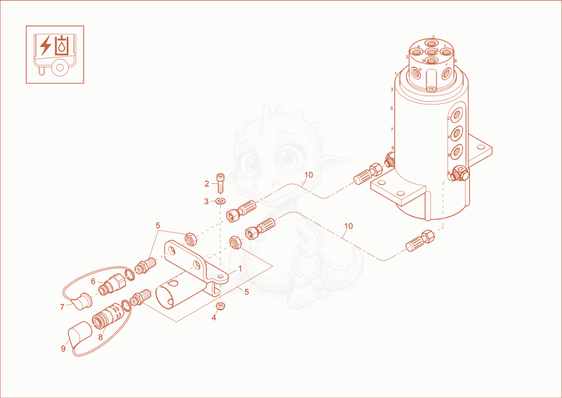 Exploded parts diagram of the lance support (Option) of a Wacker Neuson 803, with numbered balloons