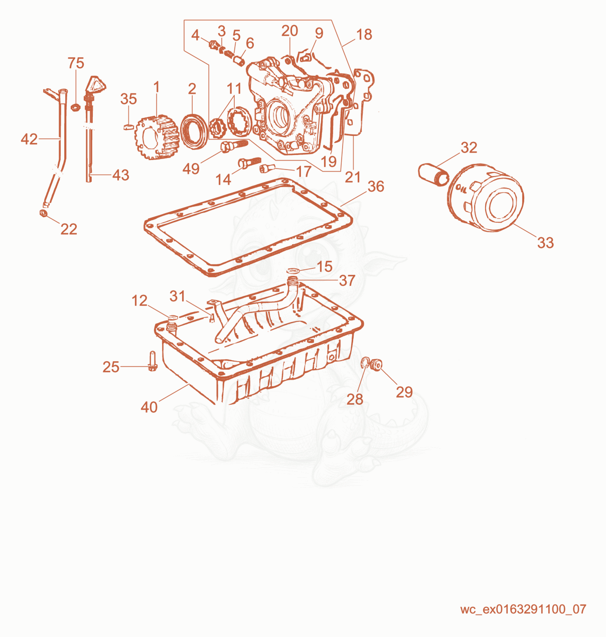 Exploded parts diagram of the Lubrication System of a Wacker Neuson RD16-90, with numbered balloons