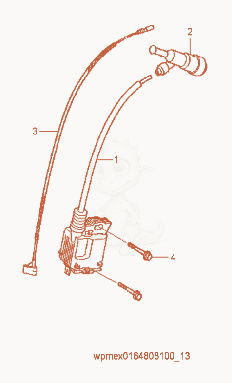 Exploded parts diagram of the Ignition Coil of a Wacker Neuson CT36-5AEU, with numbered balloons