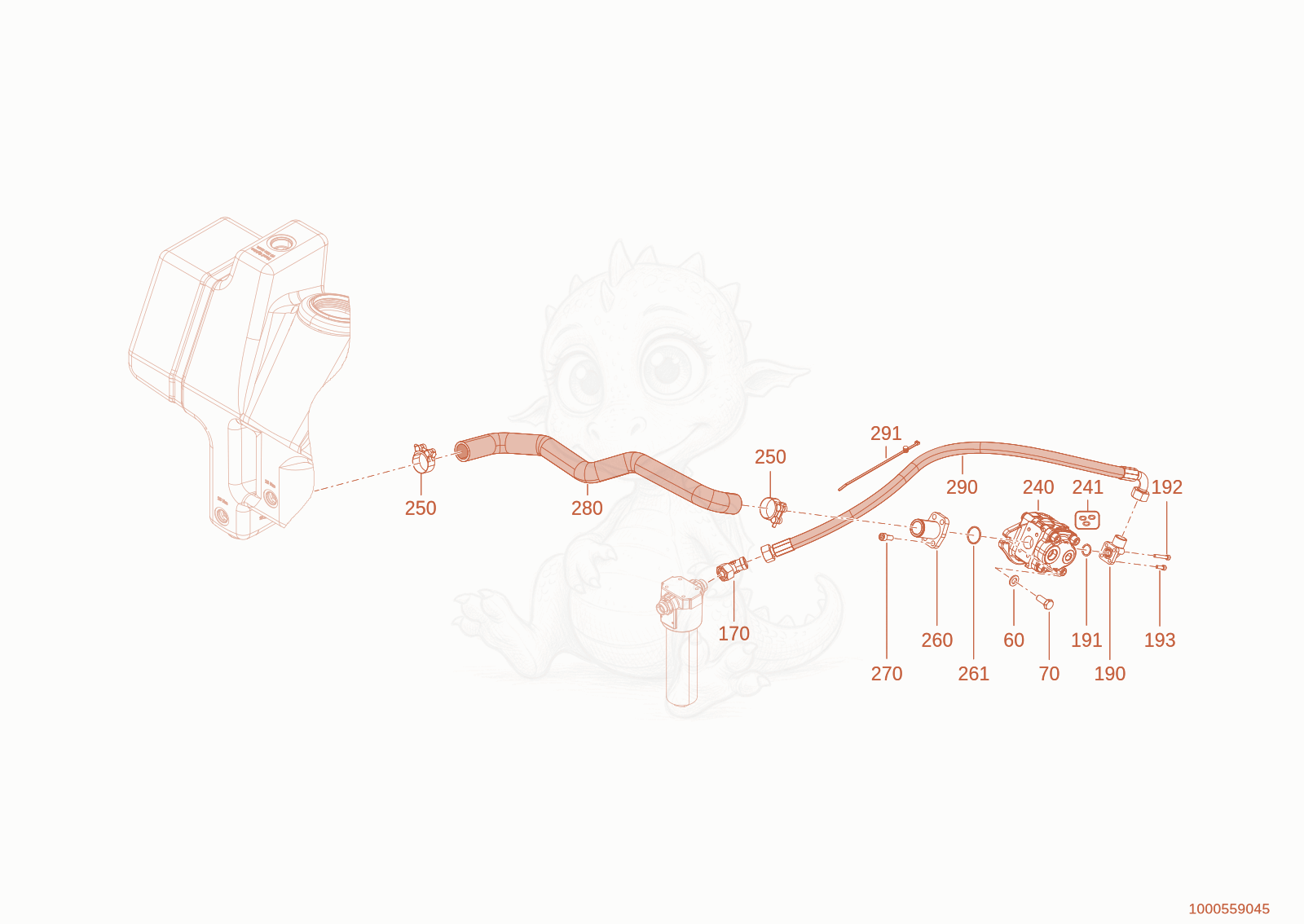 Exploded parts diagram of the gear pump of a Wacker Neuson WL750P(A04-05), with numbered balloons