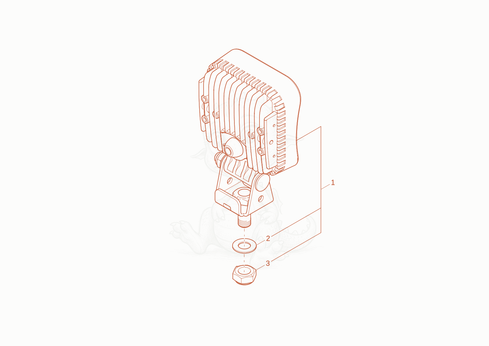 Exploded parts diagram of the Working light (OPTION) of a Wacker Neuson DV45, with numbered balloons