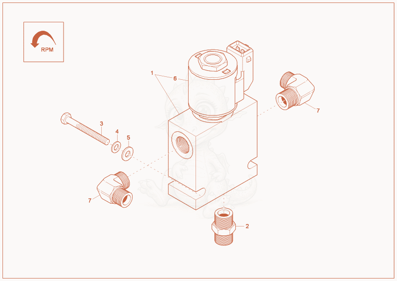 Exploded parts diagram of the 3/2 VALVE (OPTION) of a Wacker Neuson 28Z3, with numbered balloons