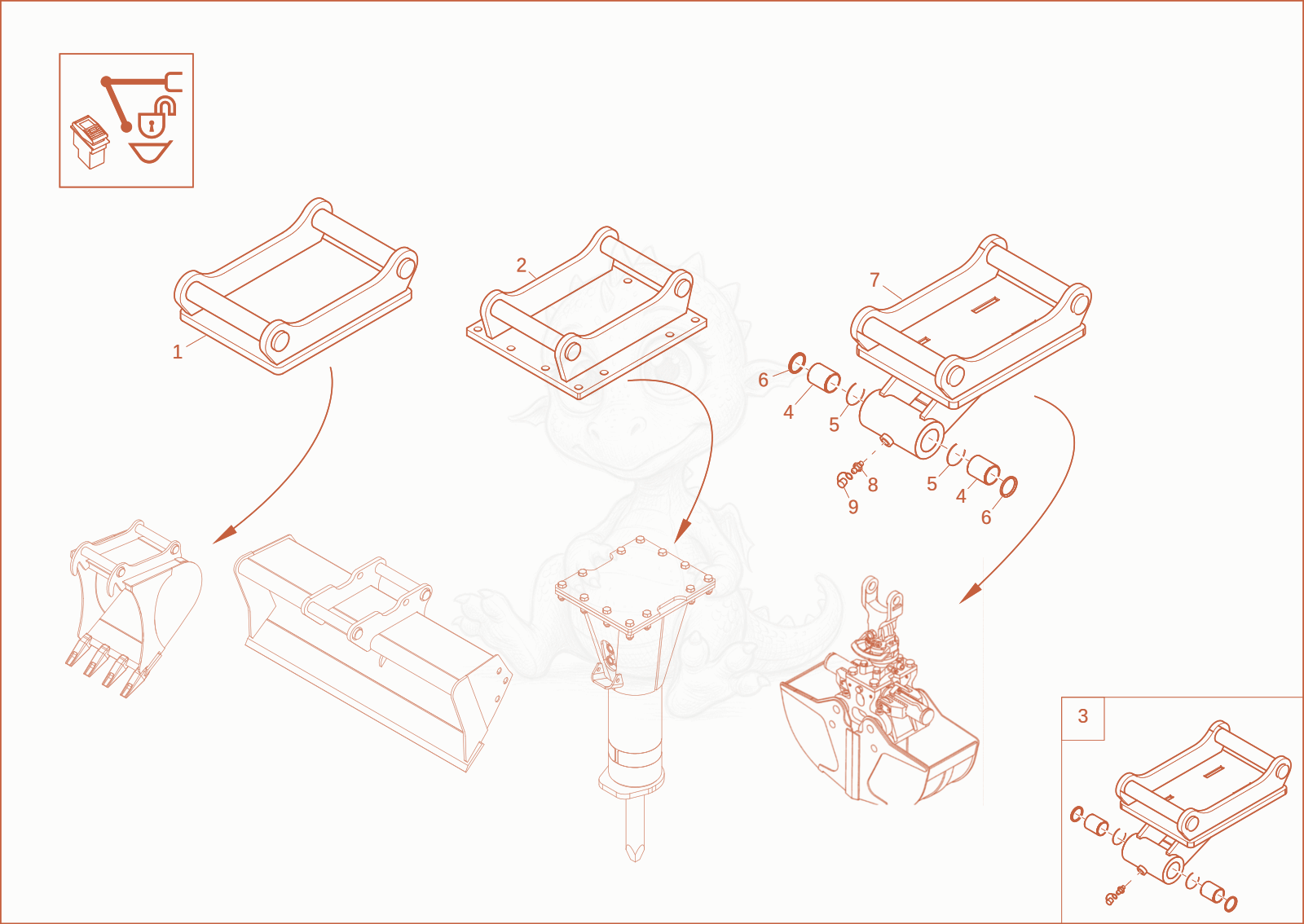 Exploded parts diagram of the QHS hydraulically console of a Wacker Neuson 9503, with numbered balloons