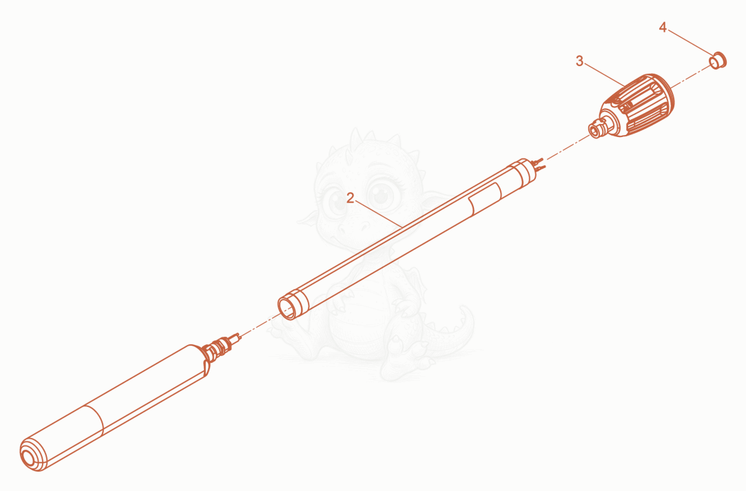 Exploded parts diagram of the Internal Vibrator of a Wacker Neuson IRFLEX45/230/10, with numbered balloons