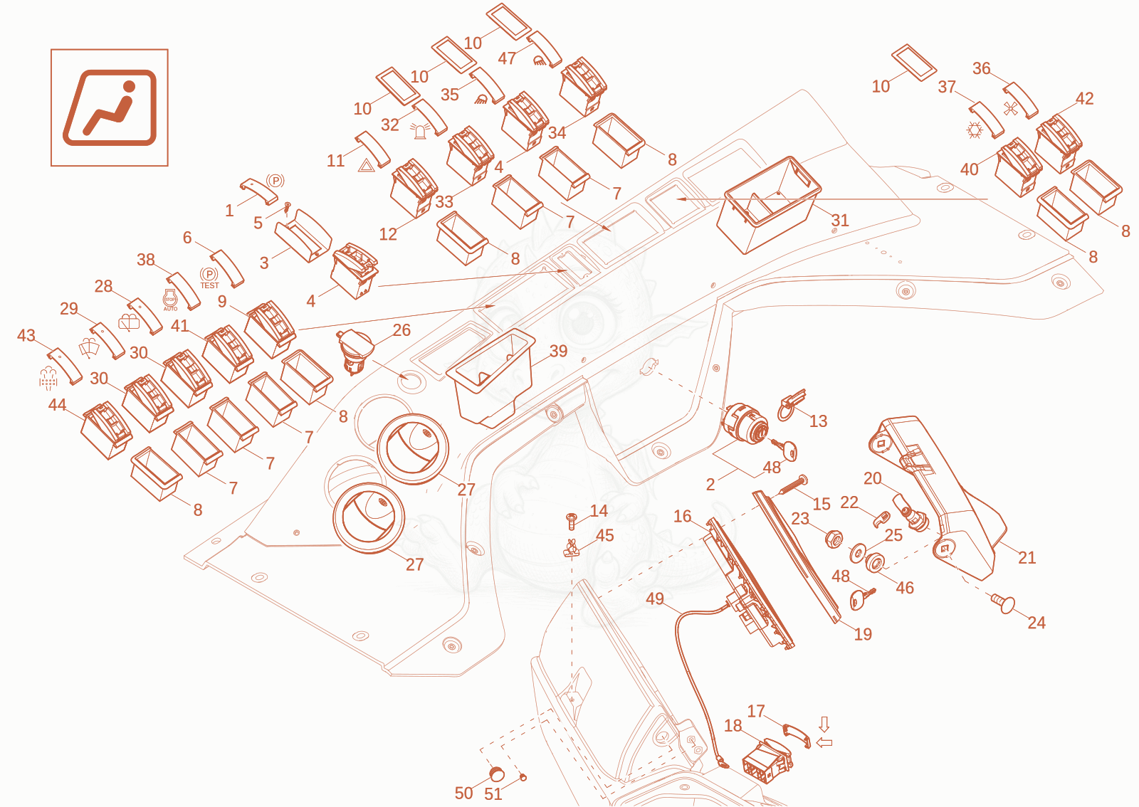 Exploded parts diagram of the Instrument panel (OPTION) of a Wacker Neuson DV60-2, with numbered balloons