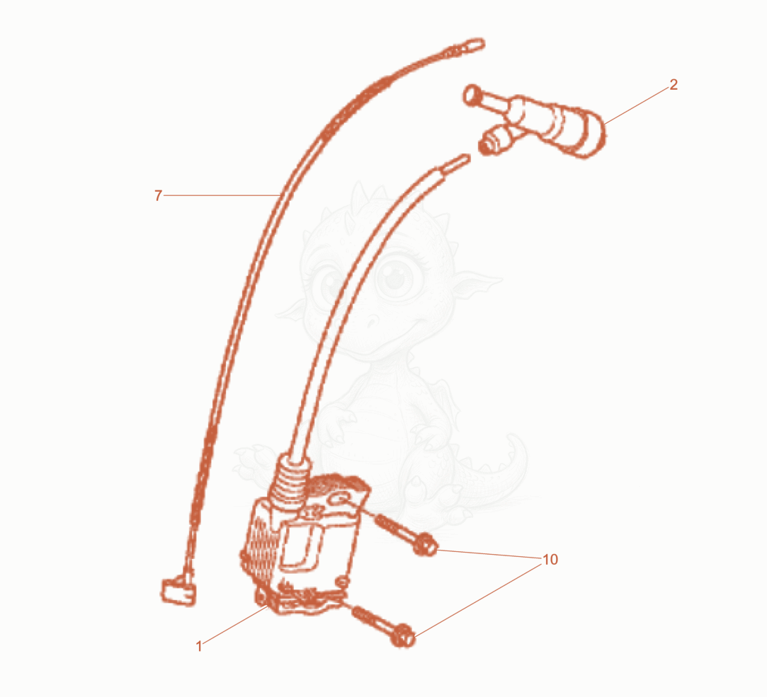 Exploded parts diagram of the Ignition Coil of a Wacker Neuson BPU2540ACN, with numbered balloons