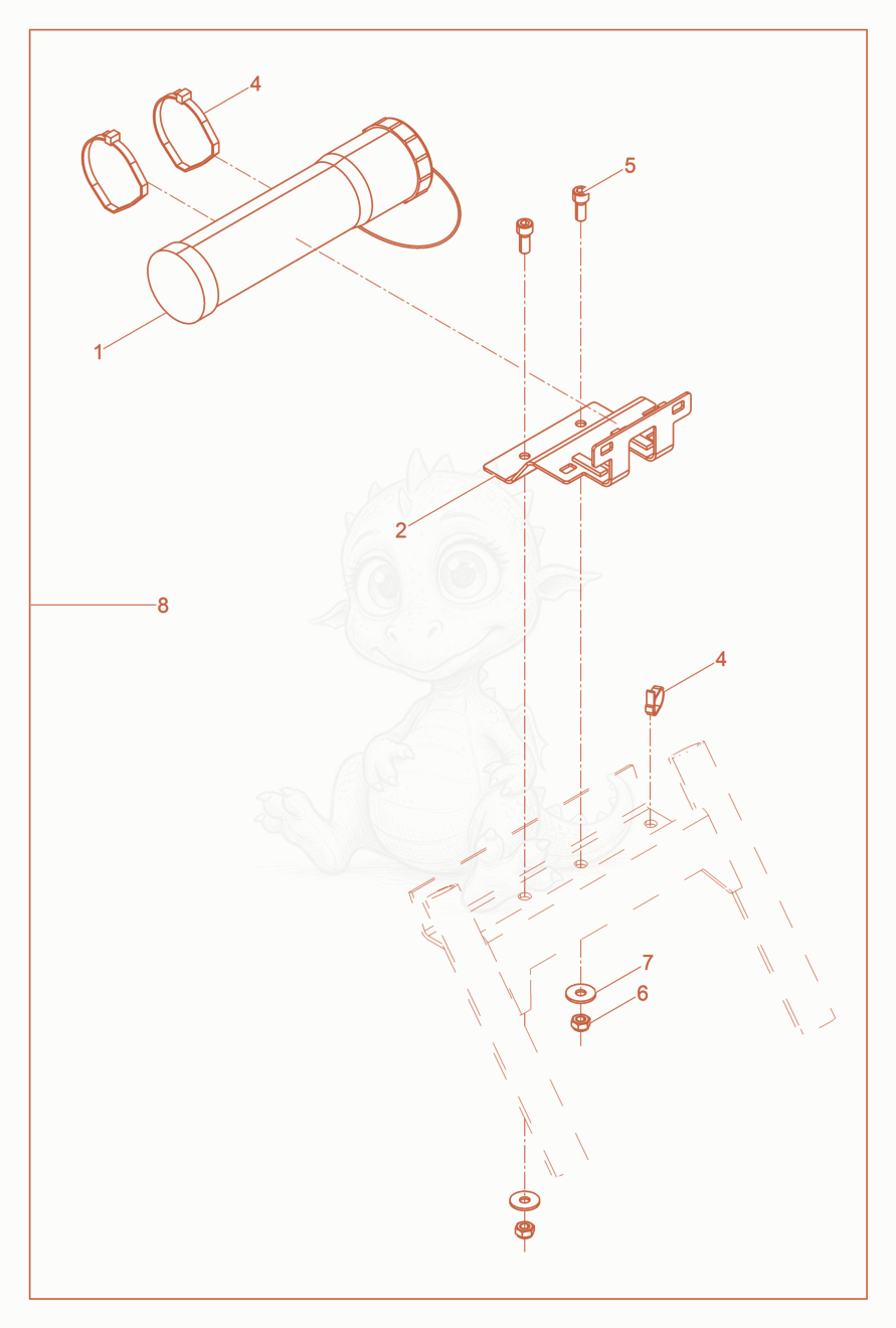 Exploded parts diagram of the Kit-retrofit DPU40../45../55.. of a Wacker Neuson DPU4545HECHUS, with numbered balloons