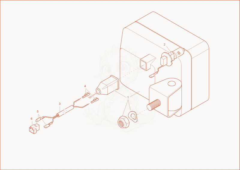 Exploded parts diagram of the working light of a Wacker Neuson 3402RDFORCE, with numbered balloons