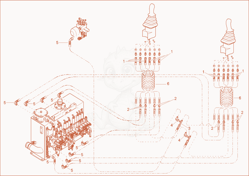 Exploded parts diagram of the HAND LEVERS INSTALLATION of a Wacker Neuson 6002RD, with numbered balloons