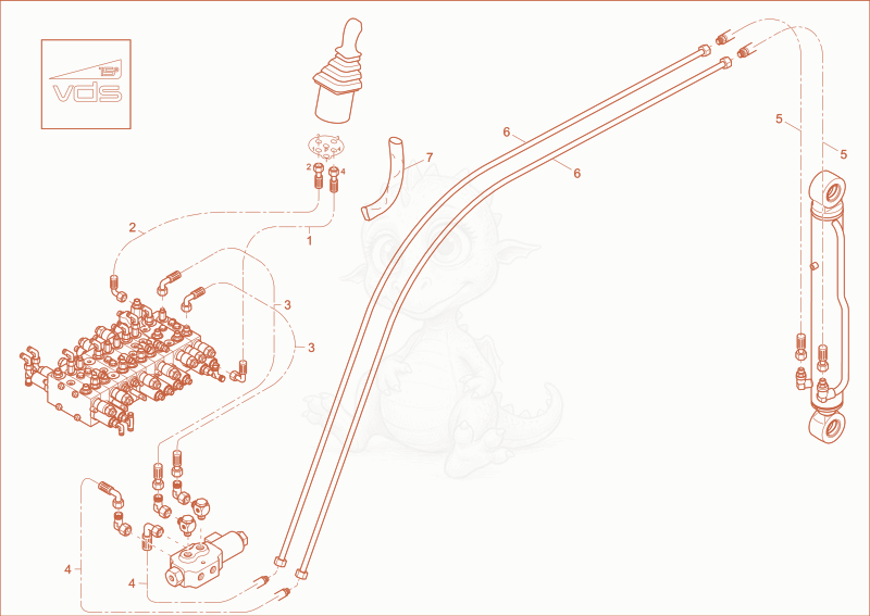 Exploded parts diagram of the BUCKET OPERATION (OPTION) of a Wacker Neuson EZ38, with numbered balloons