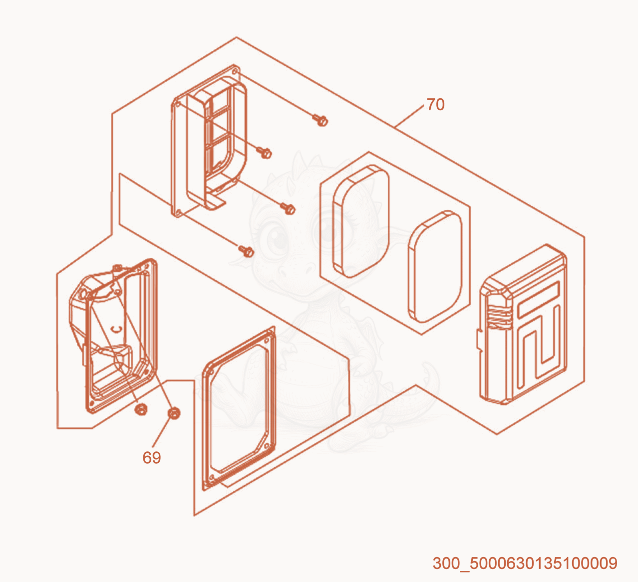 Exploded parts diagram of the Air Cleaner of a Wacker Neuson ML225, with numbered balloons