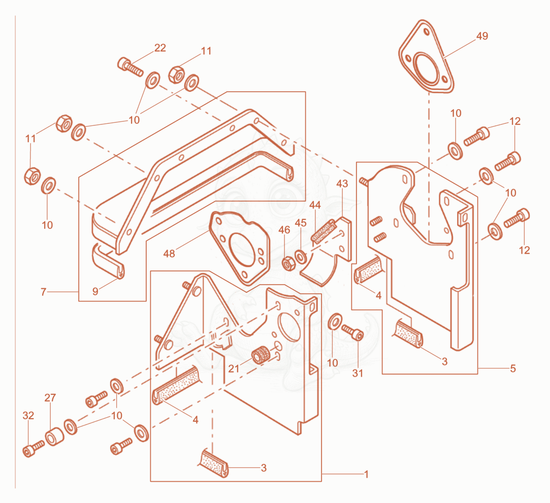 Exploded parts diagram of the Air Ducting of a Wacker Neuson RD7HF, with numbered balloons