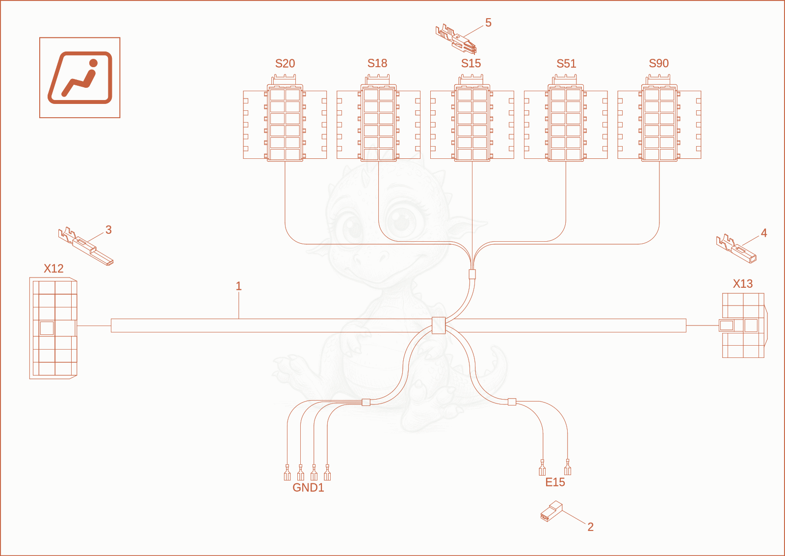 Exploded parts diagram of the WIRE HARNESS CABINE of a Wacker Neuson ET35, with numbered balloons