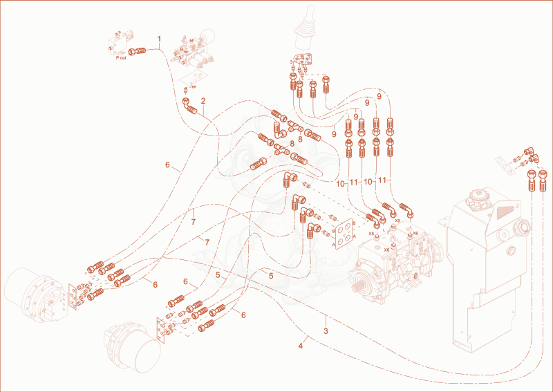 Exploded parts diagram of the TRAVELLING GEAR INSTALLATION of a Wacker Neuson ST35(S04-02), with numbered balloons