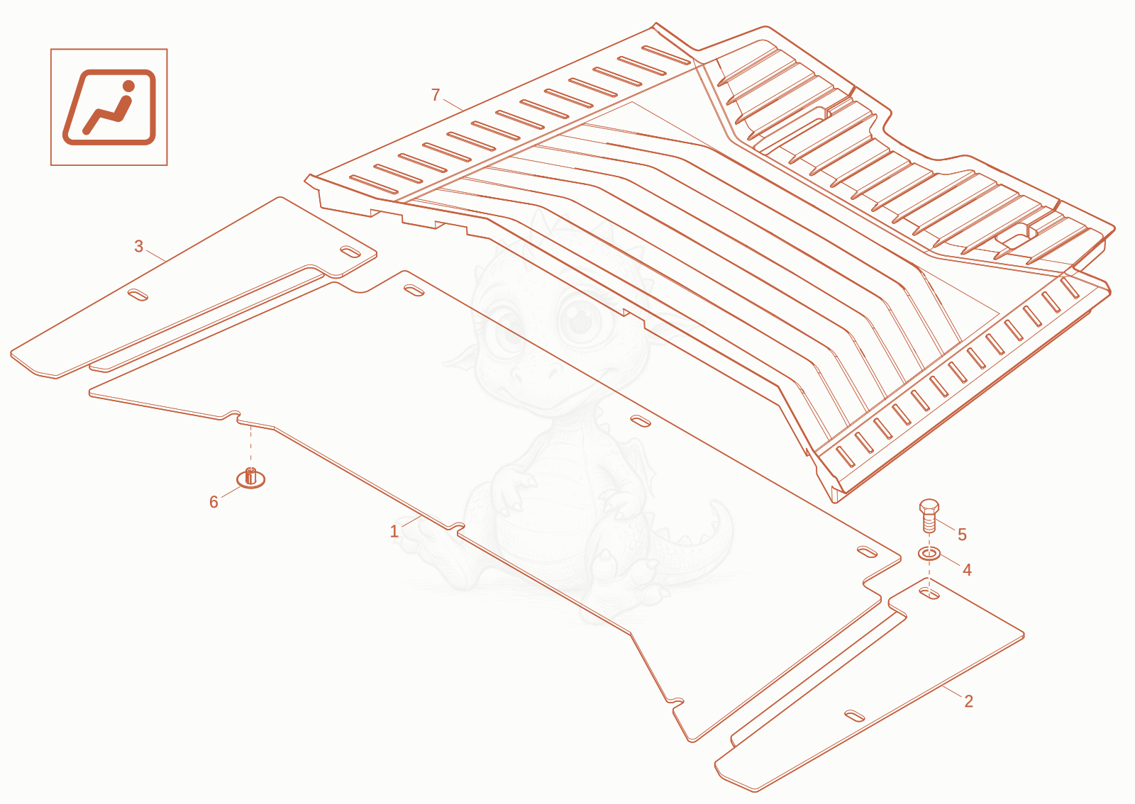 Exploded parts diagram of the FLOOR PANEL (option) of a Wacker Neuson DW40-2, with numbered balloons
