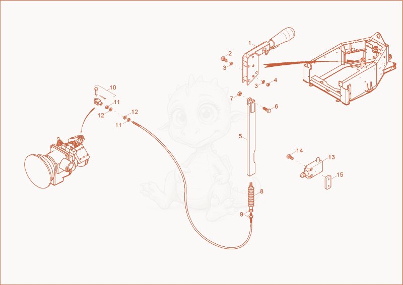 Exploded parts diagram of the HAND BRAKE of a Wacker Neuson 10001, with numbered balloons