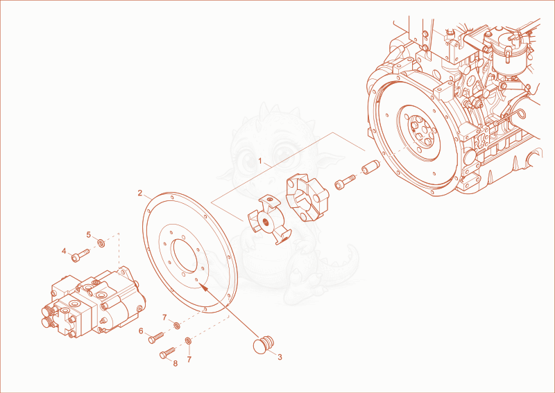 Exploded parts diagram of the HYDRAULIC PUMP DRIVE of a Wacker Neuson ET35, with numbered balloons