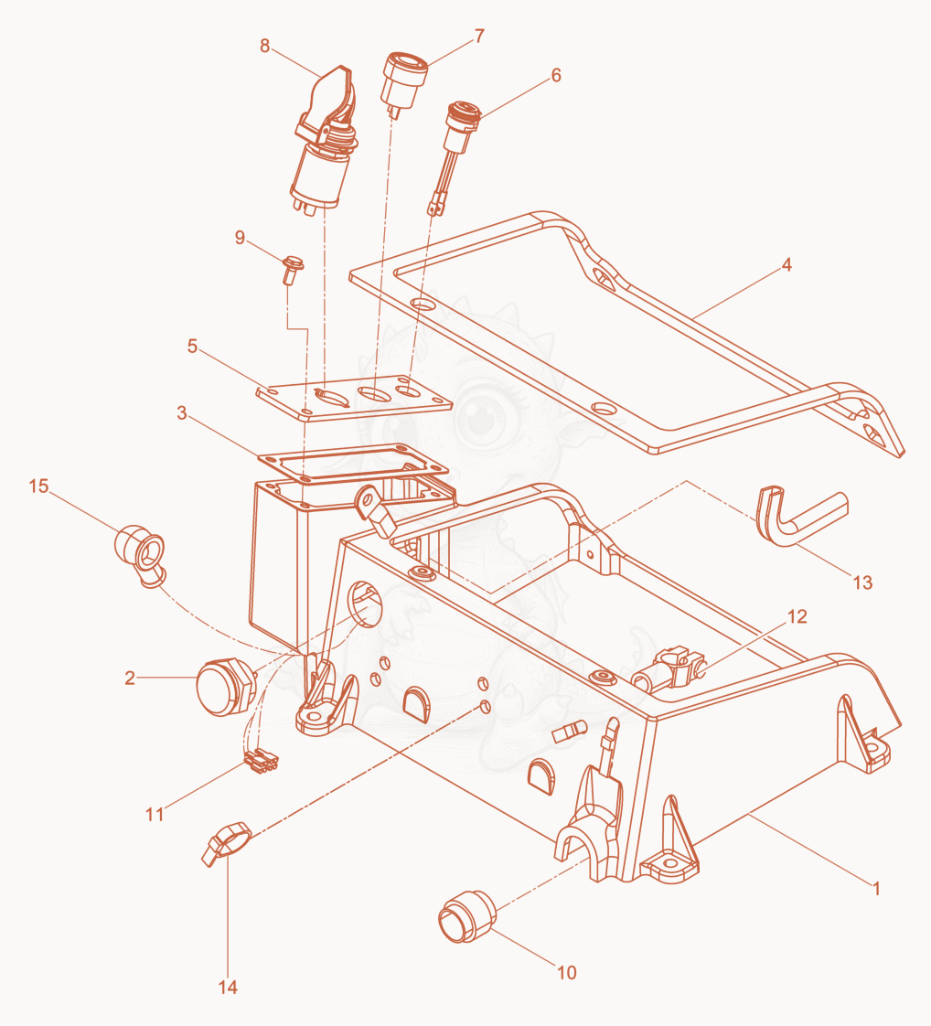 Exploded parts diagram of the Battery protection cpl. of a Wacker Neuson DPU4045YE, with numbered balloons
