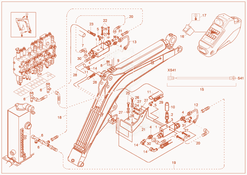 Exploded parts diagram of the overload warning f of a Wacker Neuson 2503, with numbered balloons