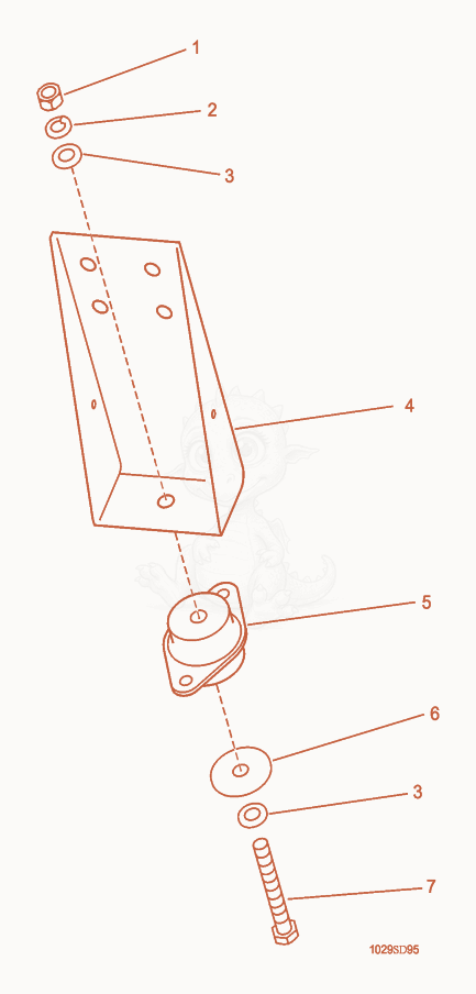 Exploded parts diagram of the Engine Mount cpl. of a Wacker Neuson G70, with numbered balloons