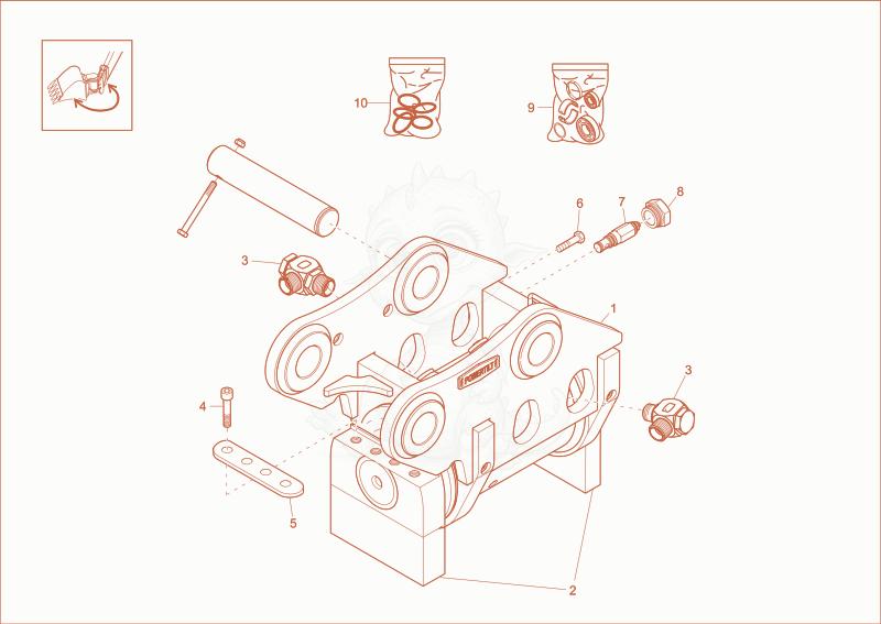 Exploded parts diagram of the Powertlit (Option) of a Wacker Neuson 14504, with numbered balloons
